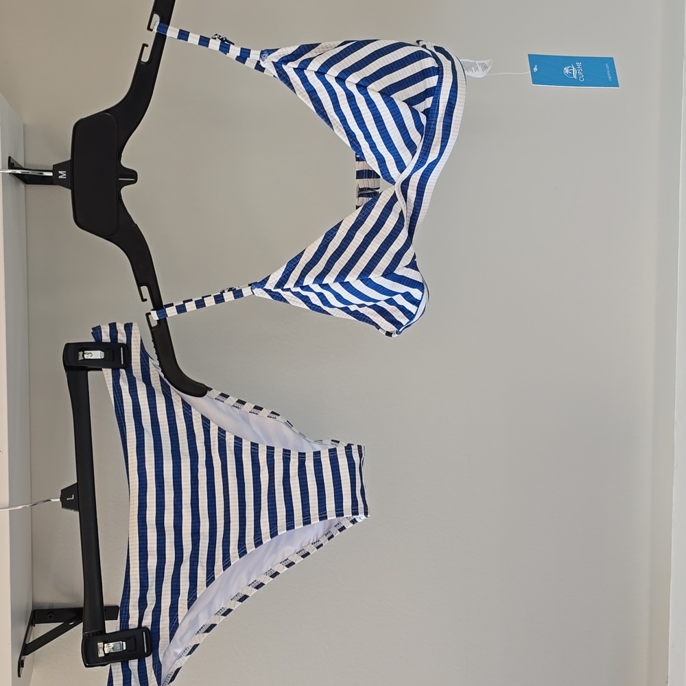 Cupshe Blue Stripe Bikini